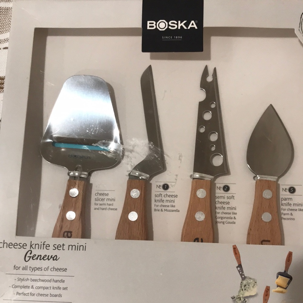 Geneva Mini Cheese Knife Set - Natural Wood Handles